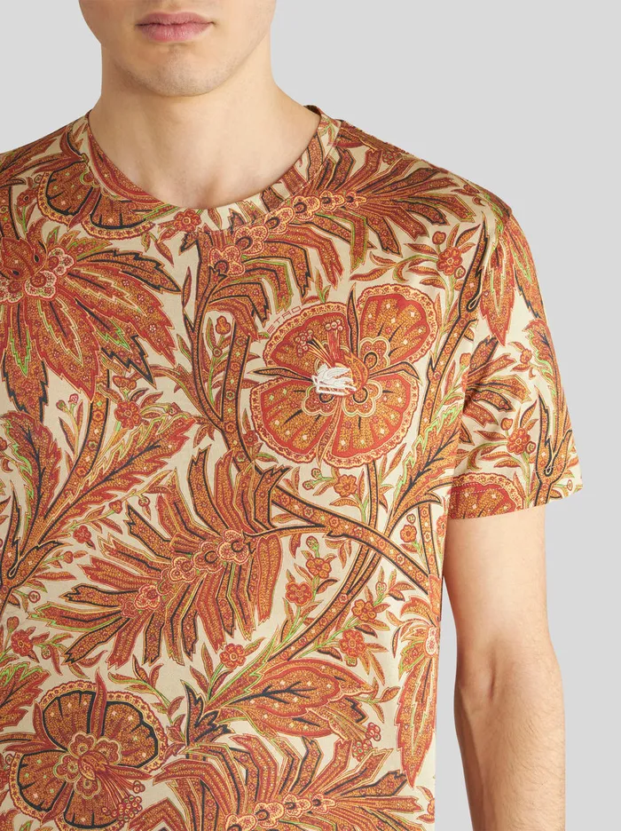 Men Floral Foliage TShirt Etro TShirts