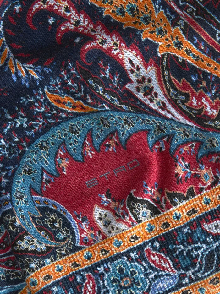 Men Floral Paisley Silk And Cashmere Sweater Etro Knitwear