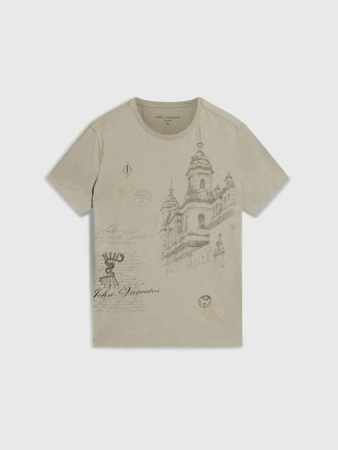 Men Graphic Tees John Varvatos TRAVELERS STAMP TEE Spruce