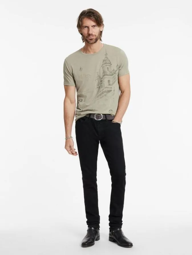Men Graphic Tees John Varvatos TRAVELERS STAMP TEE Spruce