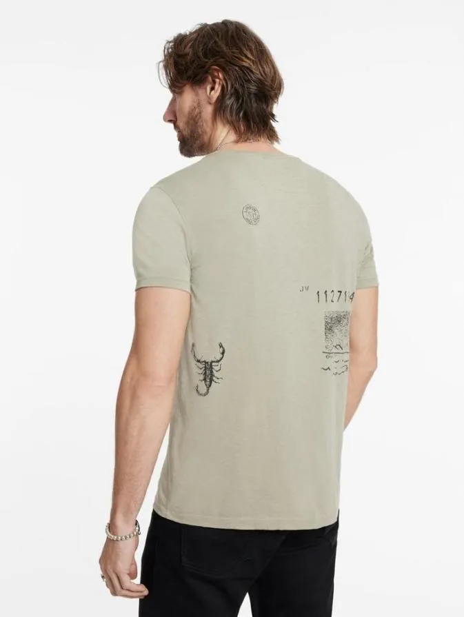 Men Graphic Tees John Varvatos TRAVELERS STAMP TEE Spruce