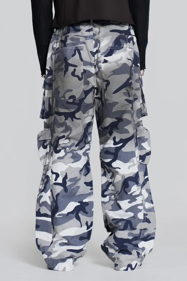 Men Grey Camouflage Colossus Cargos Jaded London Colossus Jeans