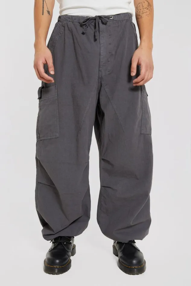 Men Grey Military Oversized Cargo Pants Jaded London Parachute Pants