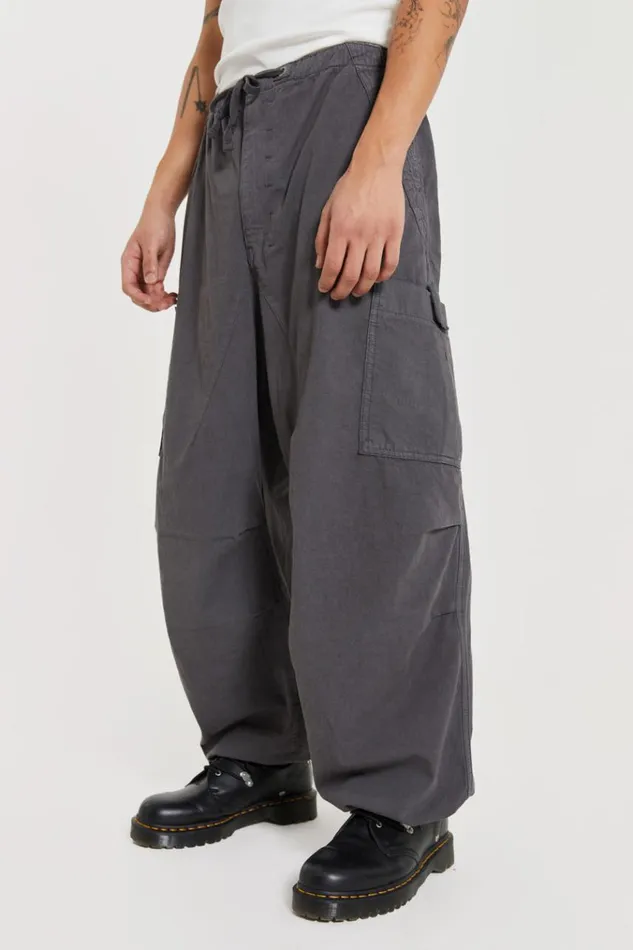Men Grey Military Oversized Cargo Pants Jaded London Parachute Pants