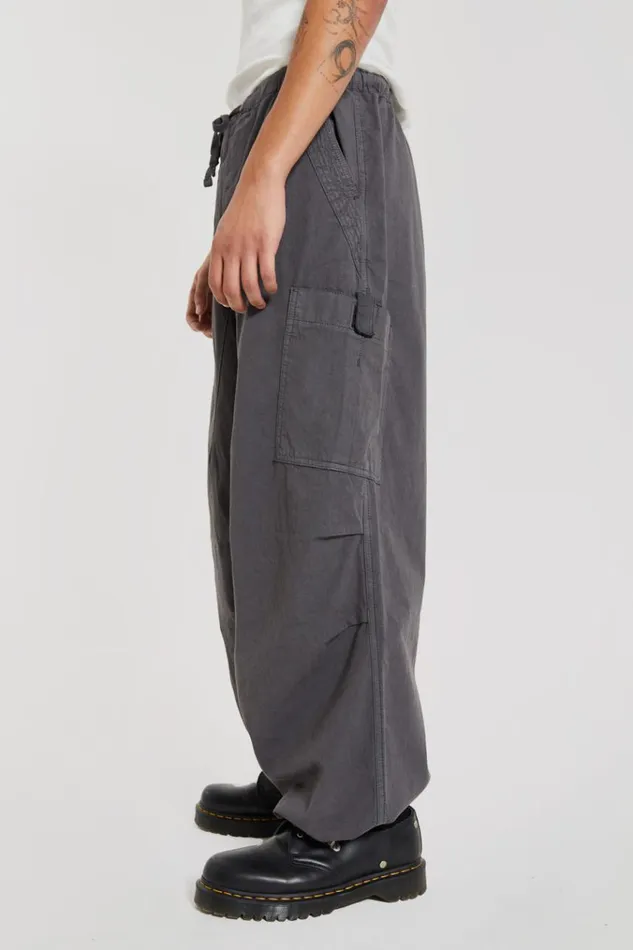 Men Grey Military Oversized Cargo Pants Jaded London Parachute Pants