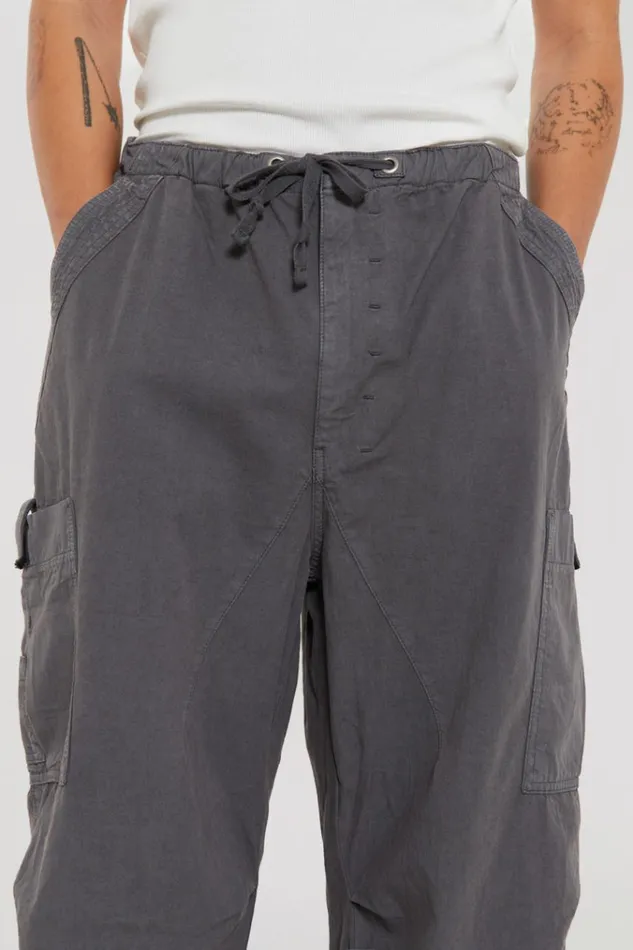 Men Grey Military Oversized Cargo Pants Jaded London Parachute Pants