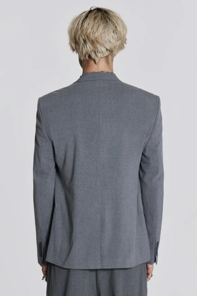 Men Grey Oversized Double Breasted Blazer Jaded London Tailoring