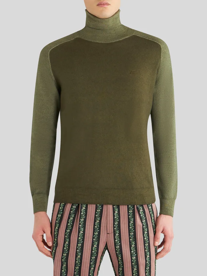 Men High Neck Jumper With Logo Etro Knitwear