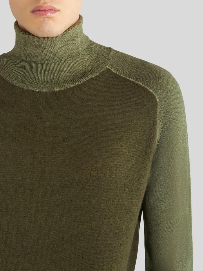 Men High Neck Jumper With Logo Etro Knitwear