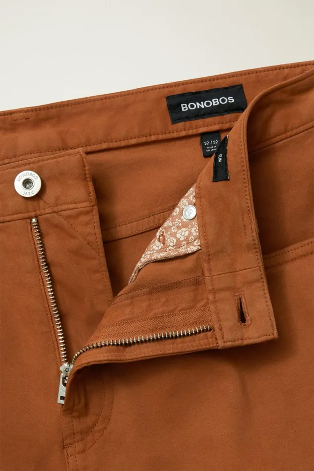 Men Italian Brushed 5Pocket Pants Sequoia Brown Bonobos Jeans