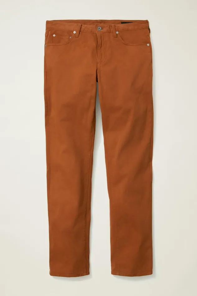 Men Italian Brushed 5Pocket Pants Sequoia Brown Bonobos Jeans