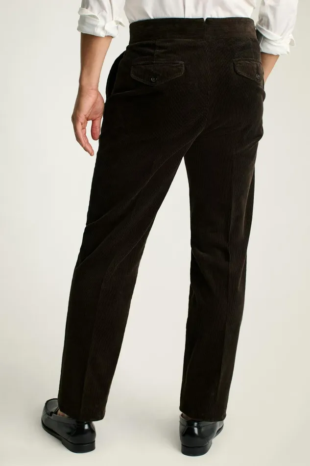Men Italian Gurkha Trouser Brown Corduroy Bonobos Dress Pants