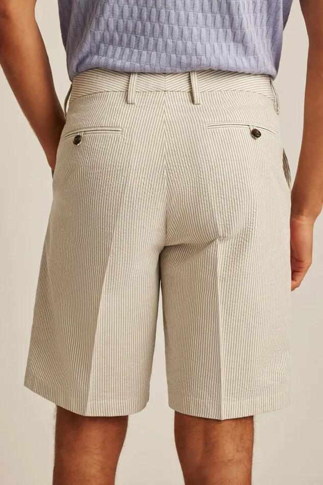Men Italian Stretch Chino Shorts Khaki And White Seersucker Stripe Bonobos Chino Shorts