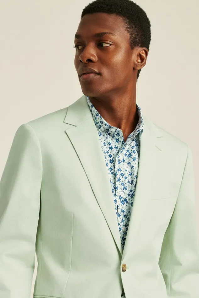 Men Italian Stretch Cotton Suit Jacket Mint Green Bonobos Blazers and Sport Coats
