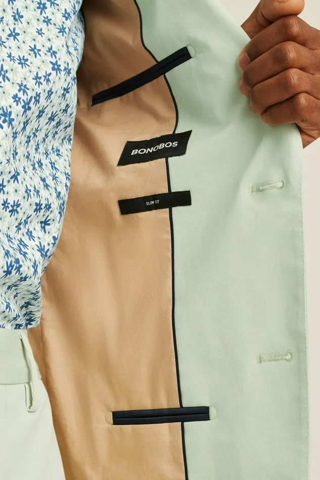 Men Italian Stretch Cotton Suit Jacket Mint Green Bonobos Blazers and Sport Coats