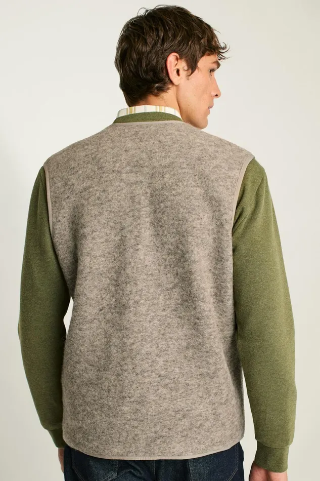 Men Italian Wool Fleece Vest Natural Grey Bonobos Vests