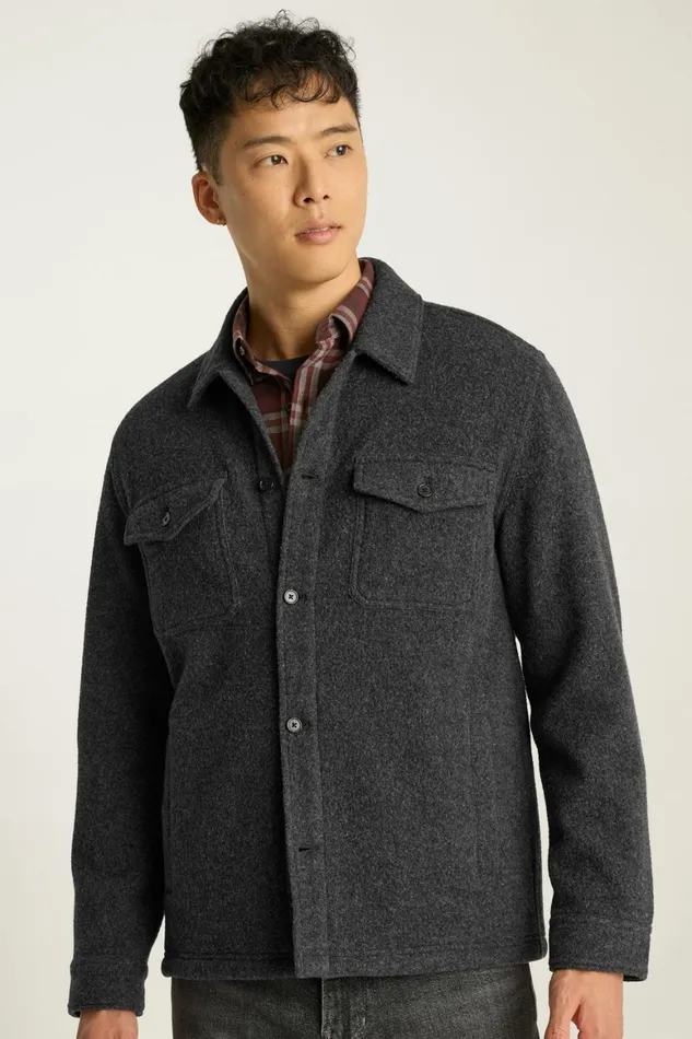 Men Italian Wool Jacket Charcoal Bonobos Overshirts