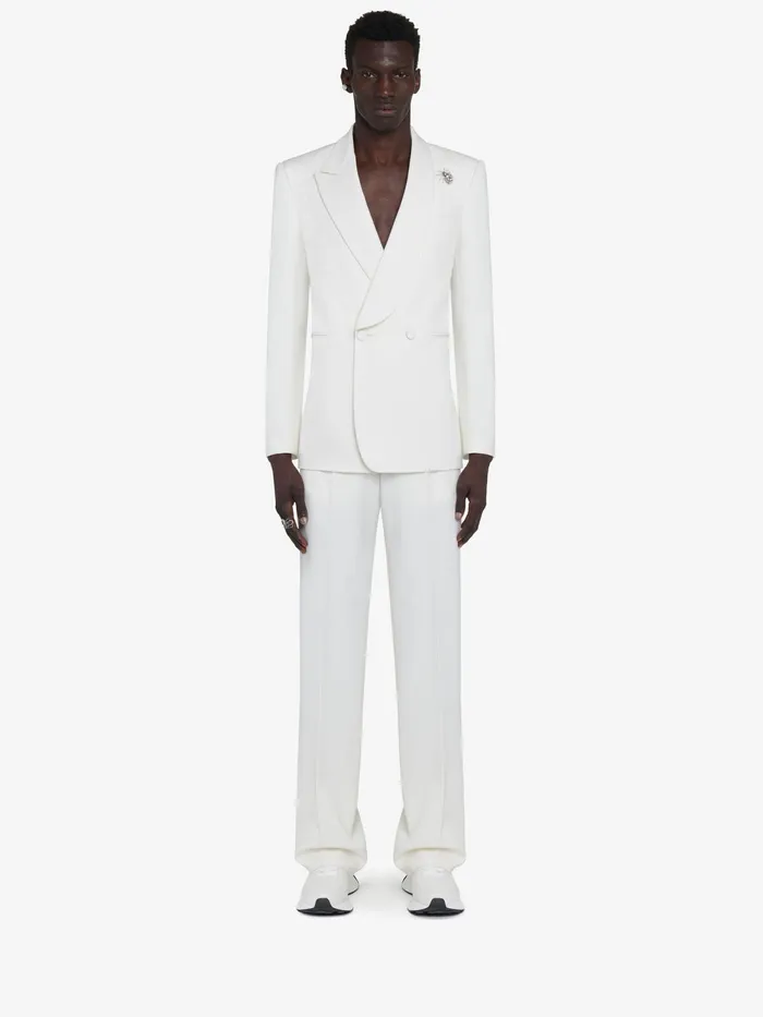 Men Jackets Alexander McQueen Half Shawl Collar DoubleBreasted Jacket Soft White