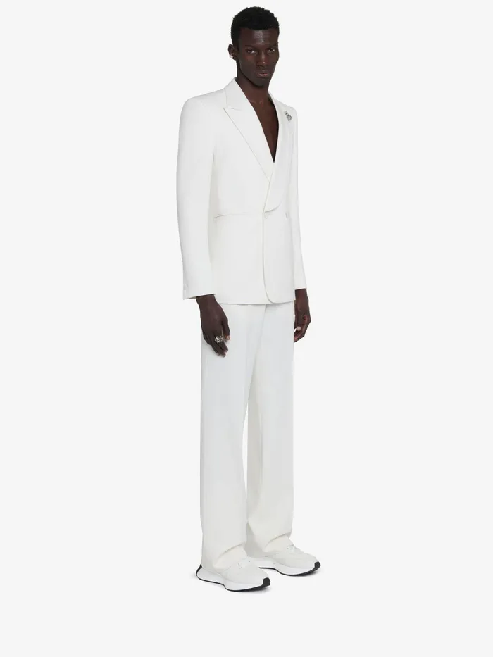 Men Jackets Alexander McQueen Half Shawl Collar DoubleBreasted Jacket Soft White