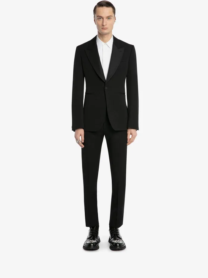 Men Jackets Alexander McQueen Large Lapels Tailored Jacket Black