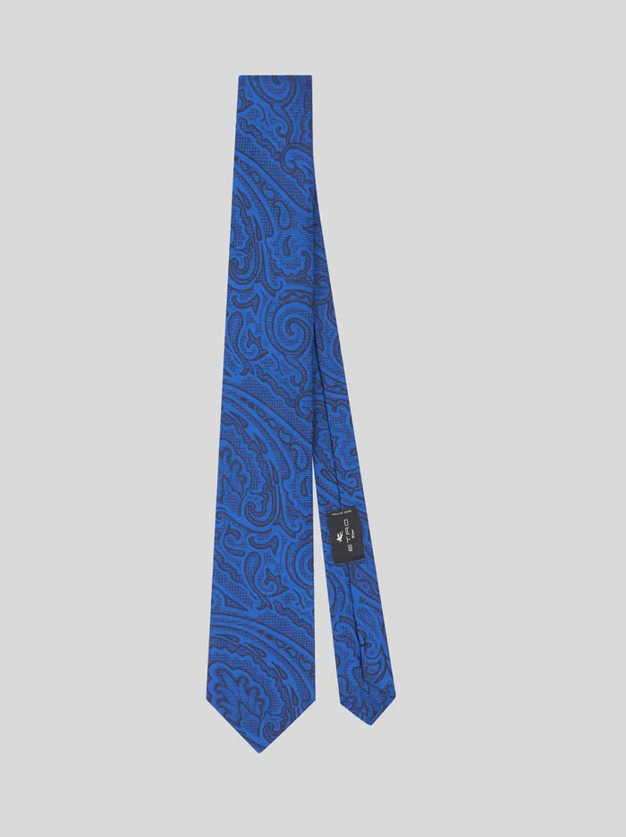 Men Jacquard Paisley Silk Tie Etro Ties And Pocket Squares