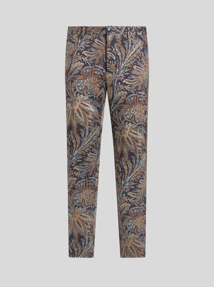 Men Jersey Jacquard Trousers Etro Trousers
