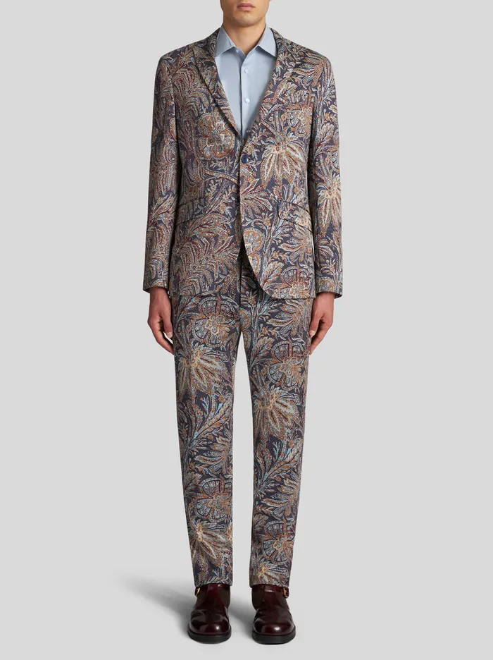 Men Jersey Jacquard Trousers Etro Trousers