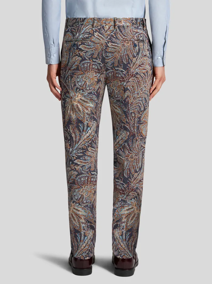 Men Jersey Jacquard Trousers Etro Trousers