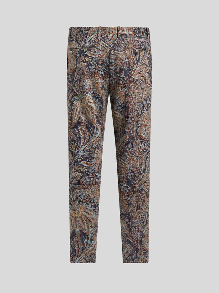 Men Jersey Jacquard Trousers Etro Trousers
