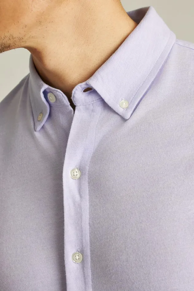 Men Jersey Riviera Shirt Soft Lilac Feeder Stripe Bonobos Short Sleeve Shirts