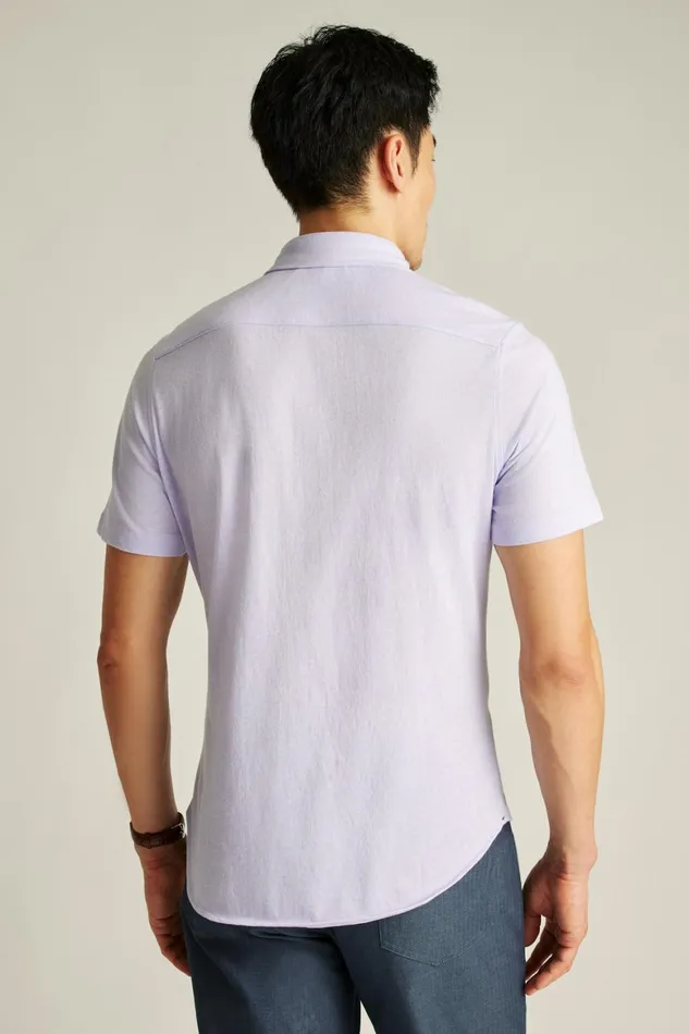 Men Jersey Riviera Shirt Soft Lilac Feeder Stripe Bonobos Short Sleeve Shirts