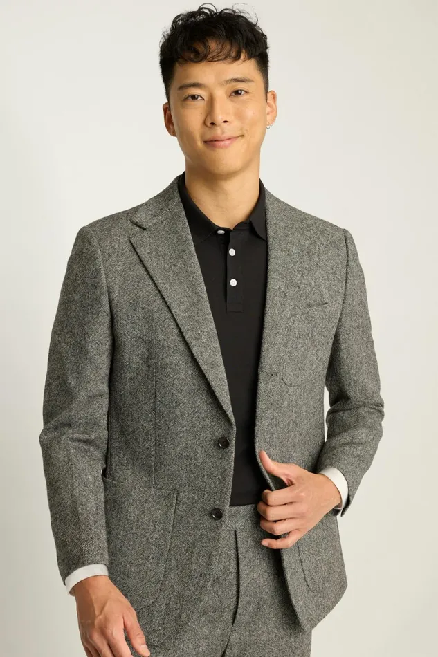 Men Jetsetter British Tweed Blazer Gray Bonobos Blazers and Sport Coats
