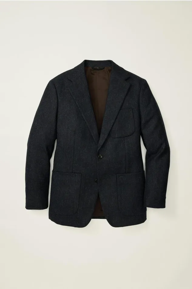 Men Jetsetter British Tweed Suit Navy Blue Bonobos Suits