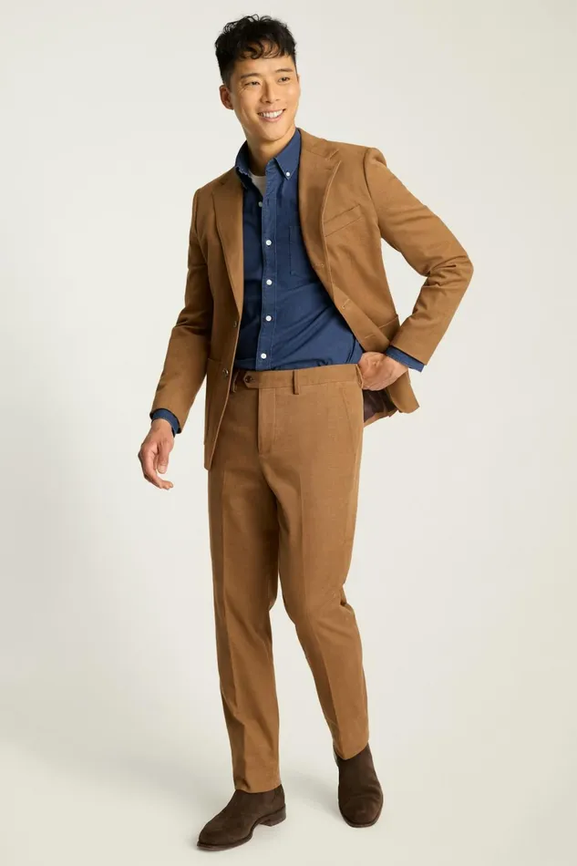 Men Jetsetter Italian Brushed Cotton Dress Pant British Khaki Bonobos Dress Pants