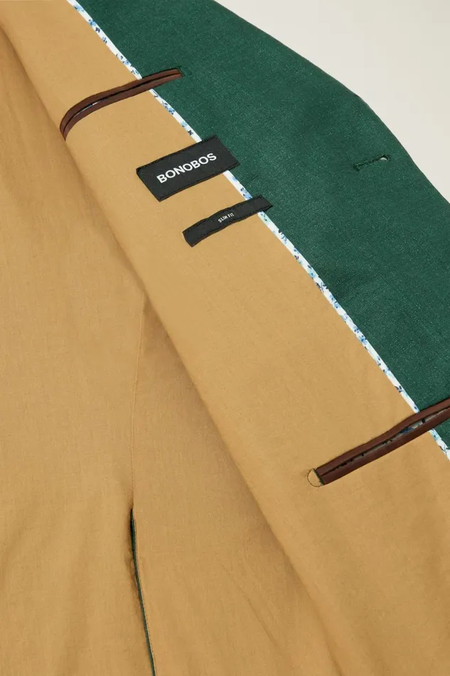 Men Jetsetter Italian Linen Suit Mineral Green Bonobos Suits
