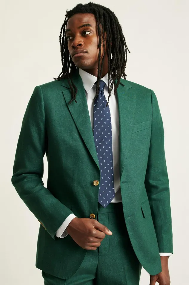 Men Jetsetter Italian Linen Suit Mineral Green Bonobos Suits