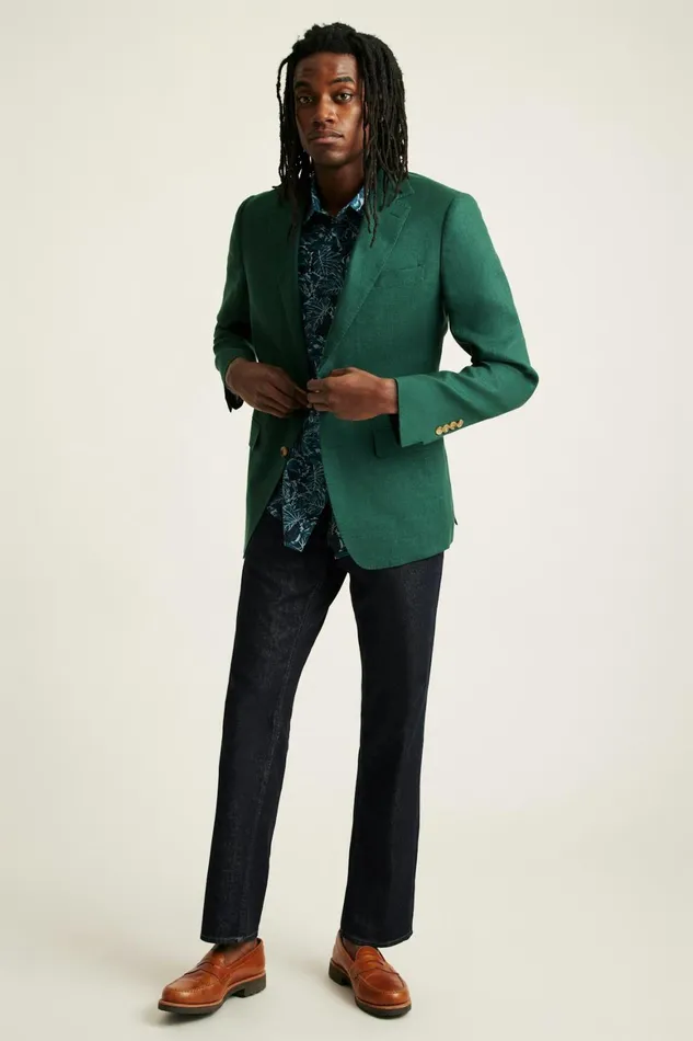 Men Jetsetter Italian Linen Suit Mineral Green Bonobos Suits