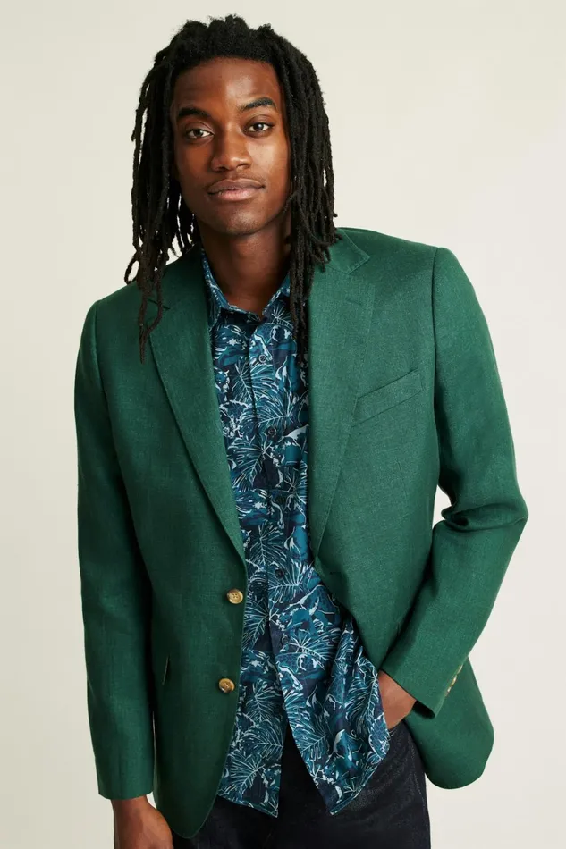 Men Jetsetter Italian Linen Suit Mineral Green Bonobos Suits