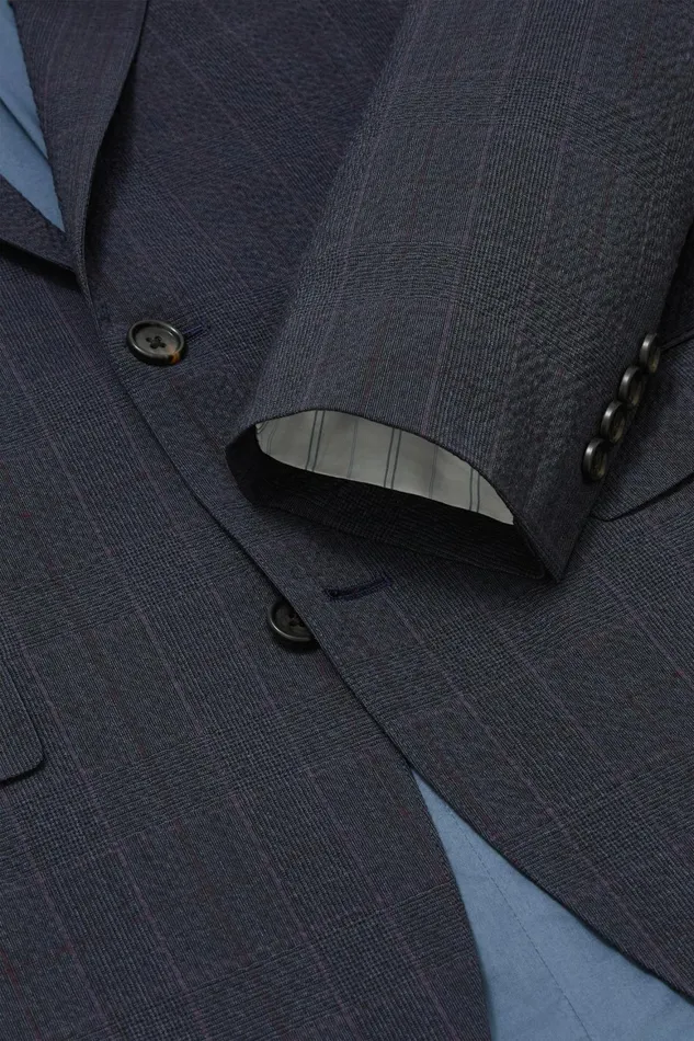 Men Jetsetter Italian Seersucker Blazer Navy Purple Glen Plaid Bonobos Blazers and Sport Coats
