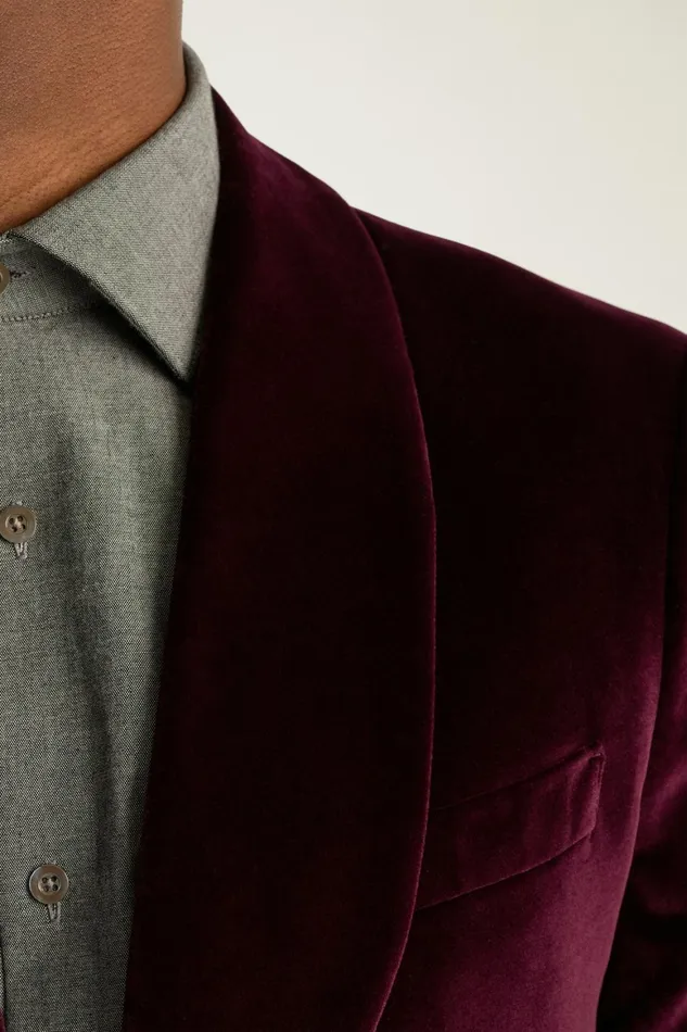 Men Jetsetter Italian Velvet Blazer Cabernet Bonobos Blazers and Sport Coats