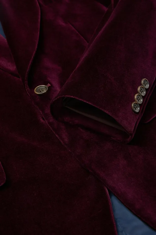 Men Jetsetter Italian Velvet Blazer Cabernet Bonobos Blazers and Sport Coats