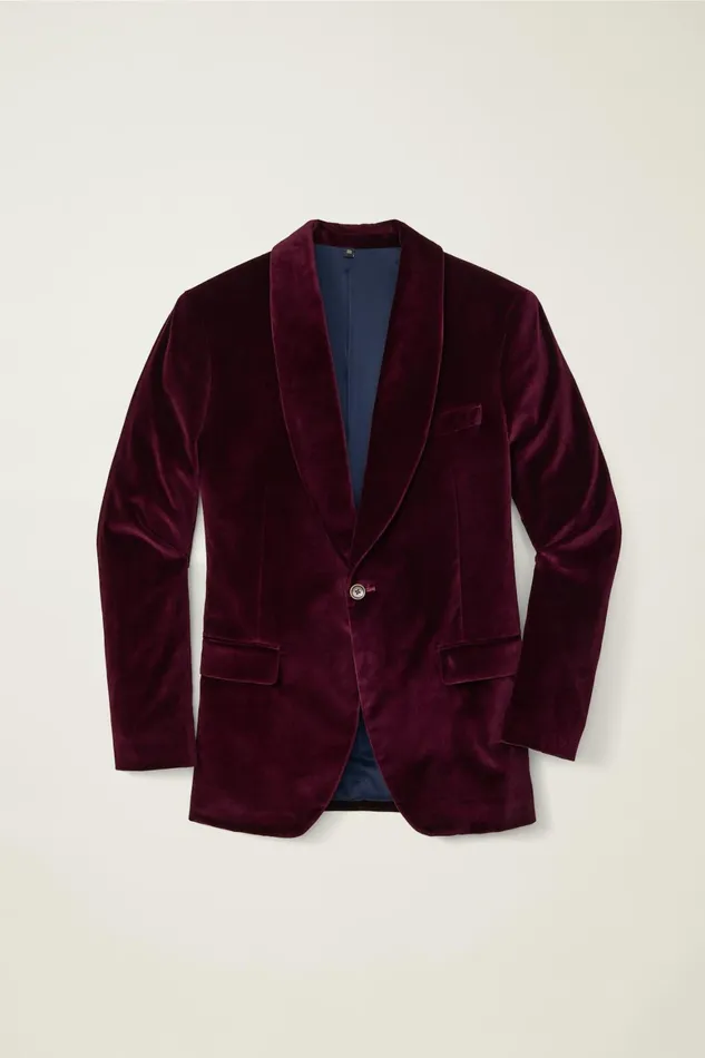 Men Jetsetter Italian Velvet Blazer Cabernet Bonobos Blazers and Sport Coats