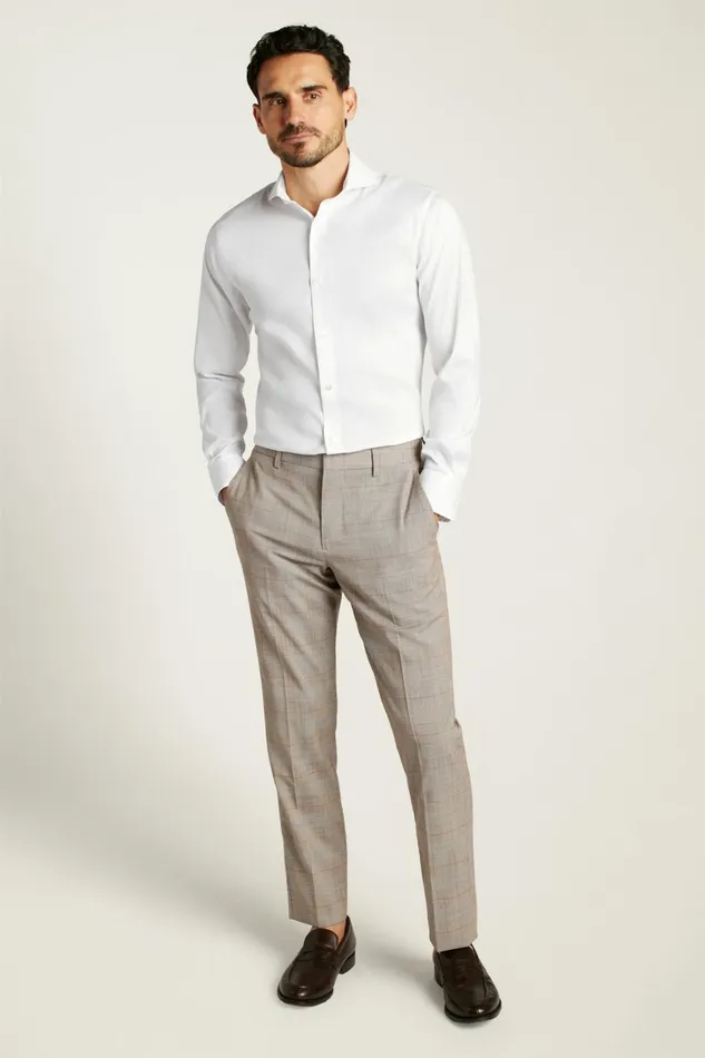 Men Jetsetter Italian Wool Dress Pant Tan Plaid Bonobos Dress Pants