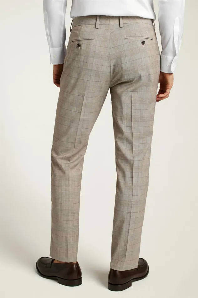 Men Jetsetter Italian Wool Dress Pant Tan Plaid Bonobos Dress Pants
