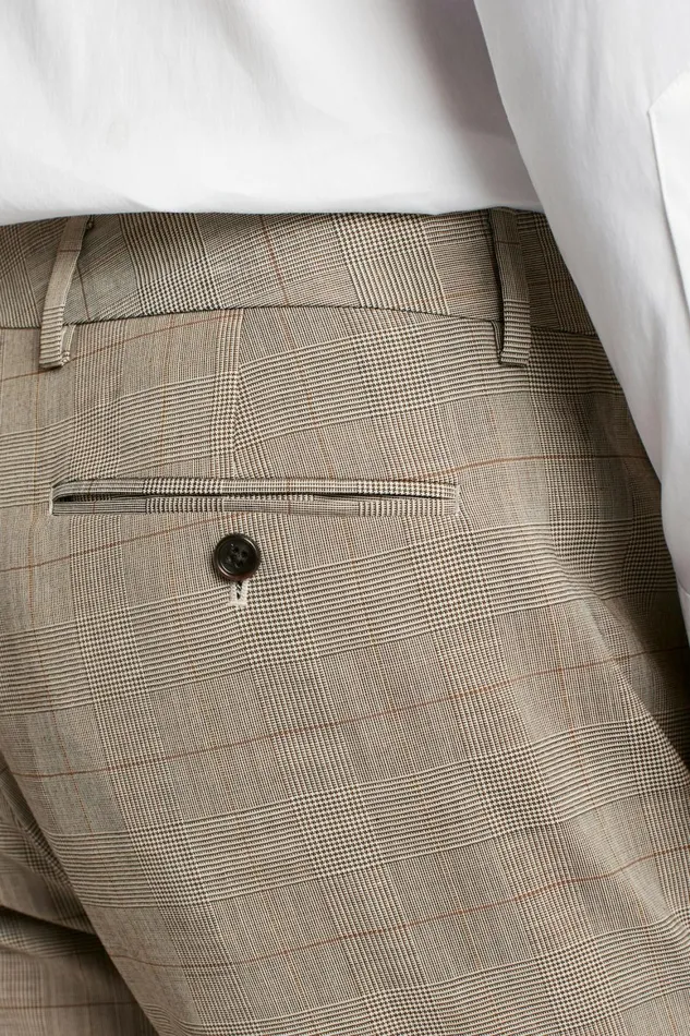 Men Jetsetter Italian Wool Dress Pant Tan Plaid Bonobos Dress Pants