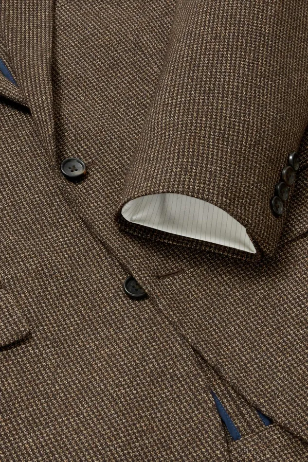 Men Jetsetter Knit Blazer Chocolate Brown Houndstooth Bonobos Blazers and Sport Coats