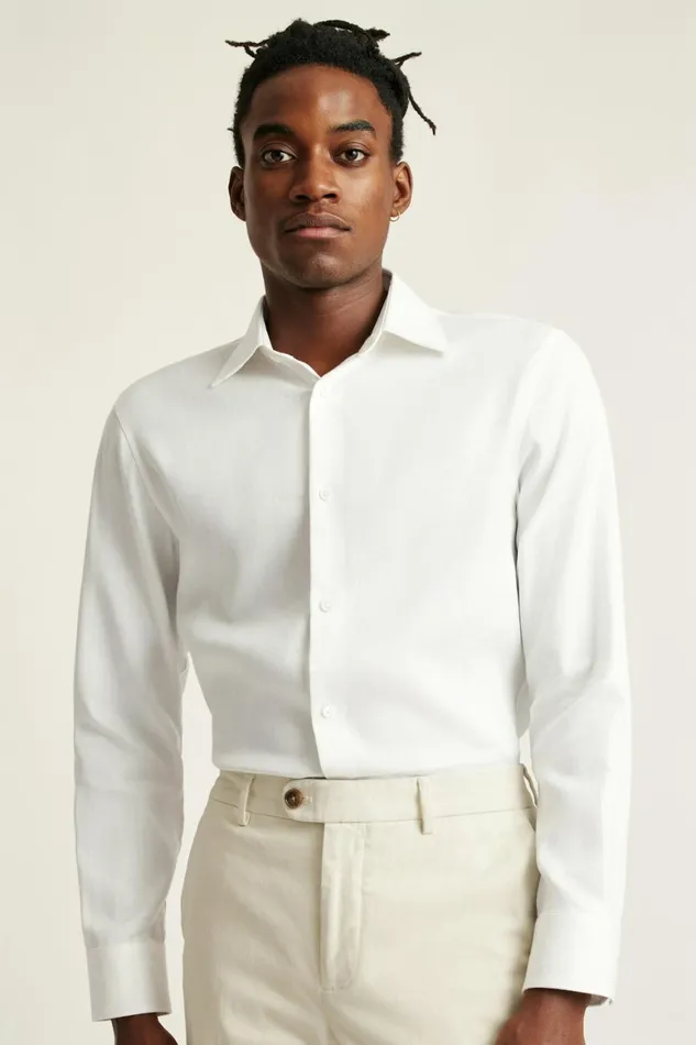 Men Jetsetter Premium Linen Dress Shirt White Bonobos Business Casual Shirts