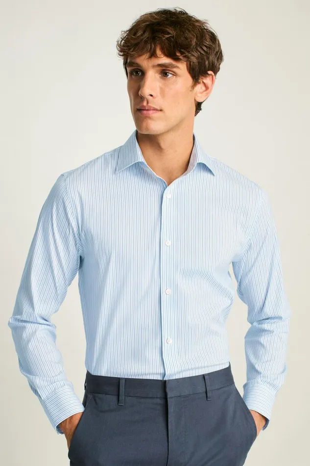Men Jetsetter Stretch Dress Shirt Blue Mountain Stripe Bonobos Business Casual Shirts