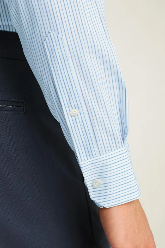 Men Jetsetter Stretch Dress Shirt Blue Mountain Stripe Bonobos Business Casual Shirts