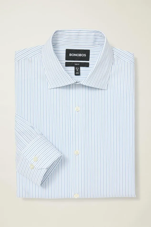 Men Jetsetter Stretch Dress Shirt Blue Mountain Stripe Bonobos Business Casual Shirts